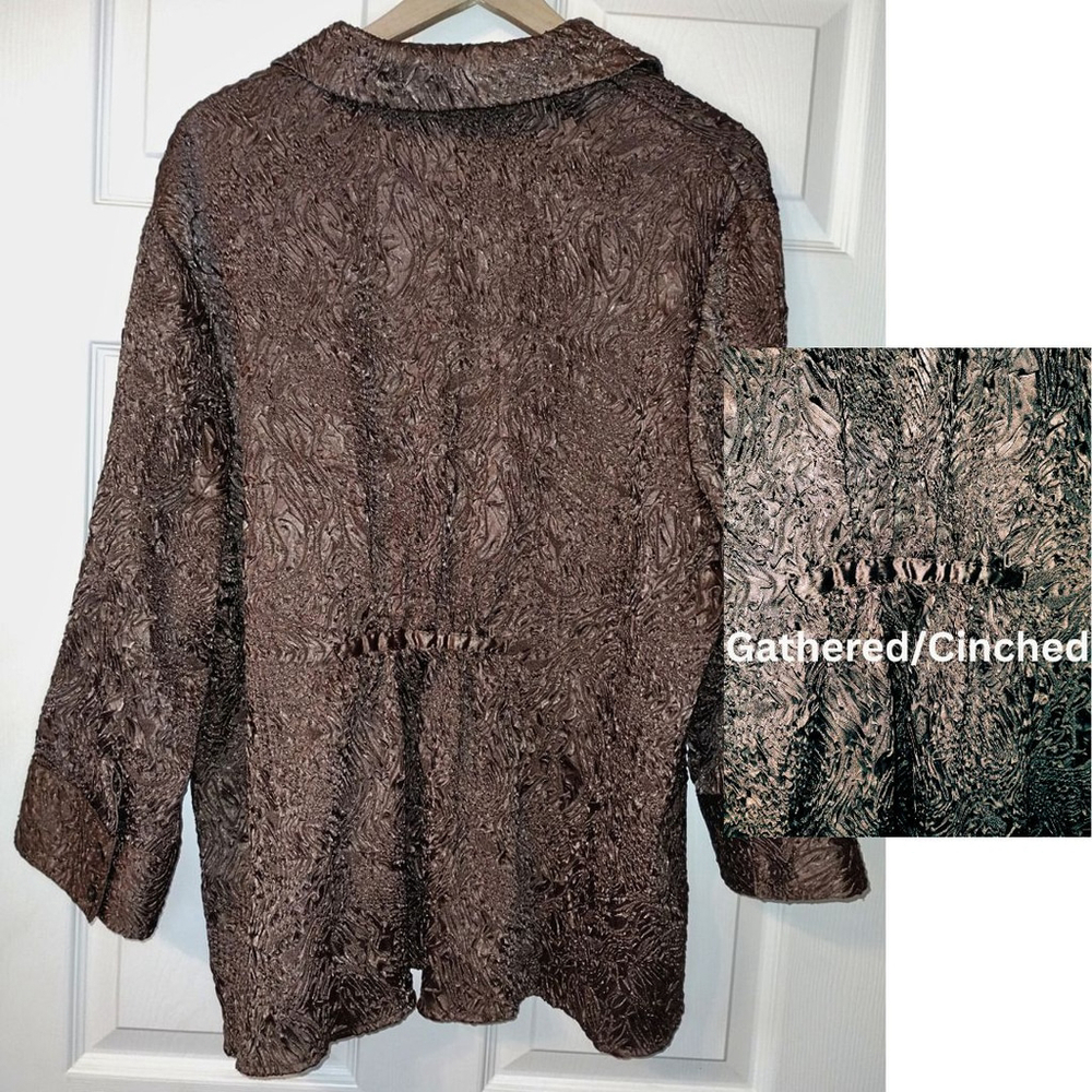 Women's Cato Brown Textured Blouse Plus (Size 22/24W) - Picture 4 of 6